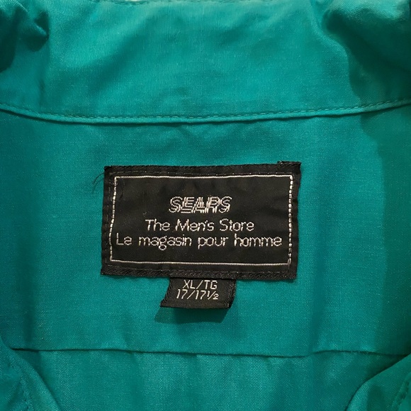 Sears green tee shirt button up - Picture 2 of 2